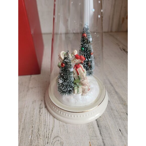 Lenox Merry magic sledding snowman glass cone Xmas figure - Picture 6 of 9